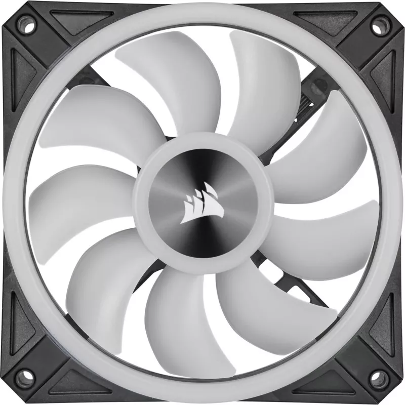 Kit de doble ventilador CORSAIR iCUE QL140 RGB 140mm PWM con Lighting Node Core
