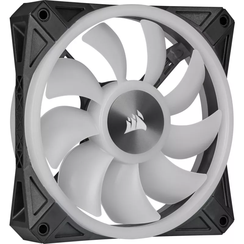 Kit de doble ventilador CORSAIR iCUE QL140 RGB 140mm PWM con Lighting Node Core