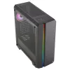 Caja PC Aerocool GENESISV2BK ATX, frontal LED ventilador ARGB 12 cm, negro