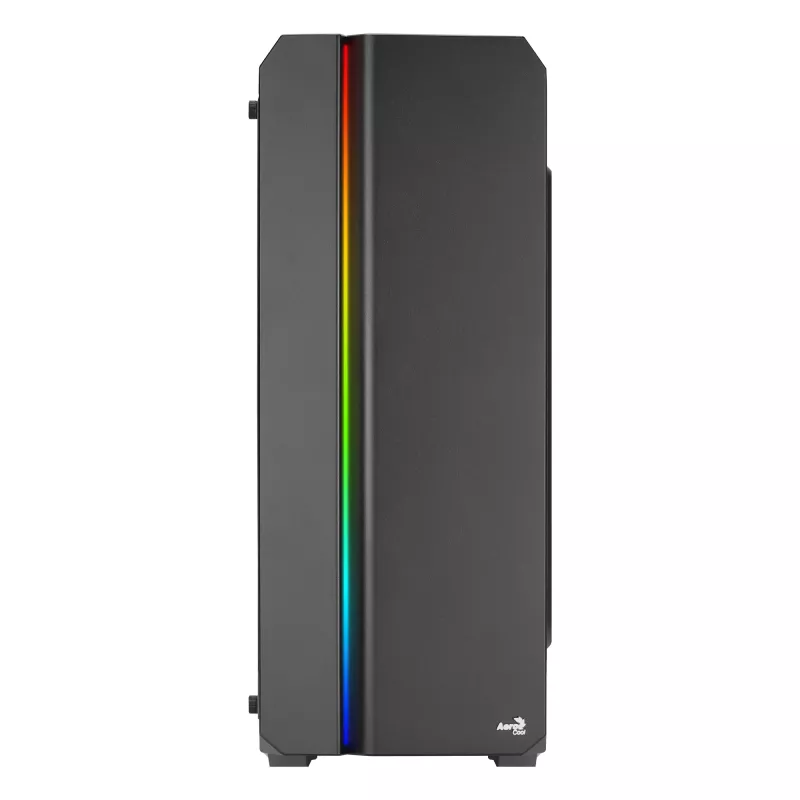 Caja PC Aerocool GENESISV2BK ATX, frontal LED ventilador ARGB 12 cm, negro