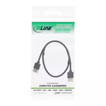 Cable HDMI High Speed con Ethernet InLine, AM/AM, ultrafino, negro/dorado, 1,8 m