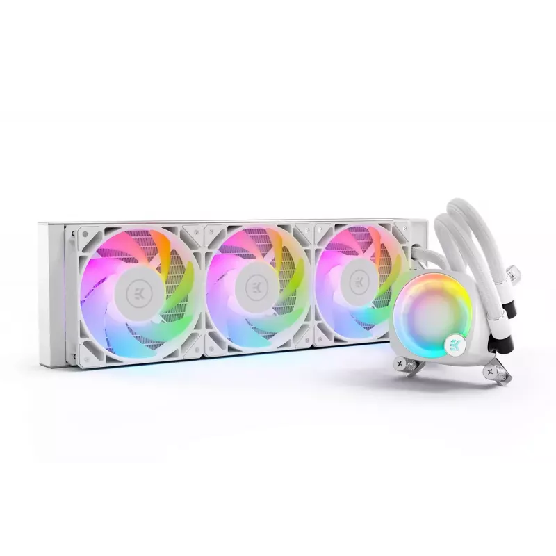 EK Water Blocks EK-Nucleus AIO CR360 Lux D-RGB refrigeración líquida para CPU, 360 mm, blanco