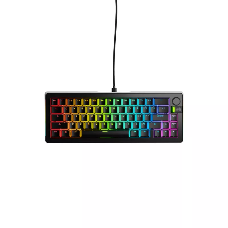 Teclado mecánico GLORIOUS GMMK 3 PRO 65% Prebuilt, con cable USB, QWERTY, RGB, Negro