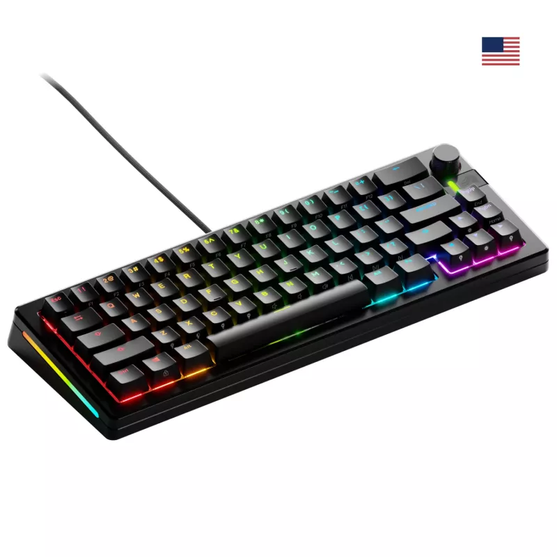 Teclado mecánico GLORIOUS GMMK 3 PRO 65% Prebuilt, con cable USB, QWERTY, RGB, Negro