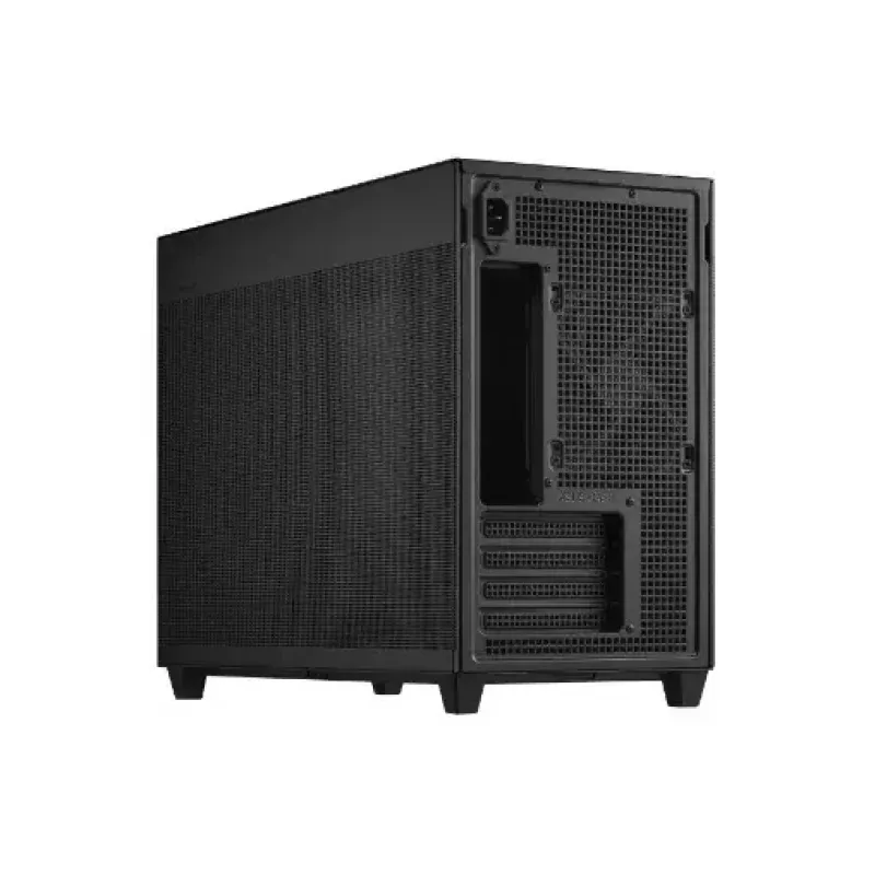 Caja de PC ASUS Prime AP201 MicroATX Mini Tower Negra — compatible con microATX, GPU máx. 338 mm, altura de disipador de CPU 170 mm, 3x bahías de 3,5 pulgadas, USB-A 2x, USB-C 1x
