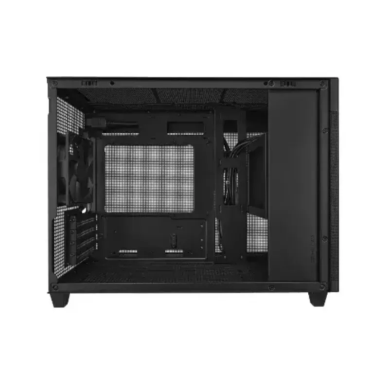Caja de PC ASUS Prime AP201 MicroATX Mini Tower Negra — compatible con microATX, GPU máx. 338 mm, altura de disipador de CPU 170 mm, 3x bahías de 3,5 pulgadas, USB-A 2x, USB-C 1x