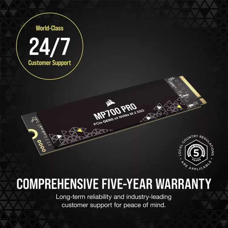 SSD Corsair MP700 PRO M.2 4 TB PCIe 5.0 NVMe 12400 MB/s lectura 11800 MB/s escritura