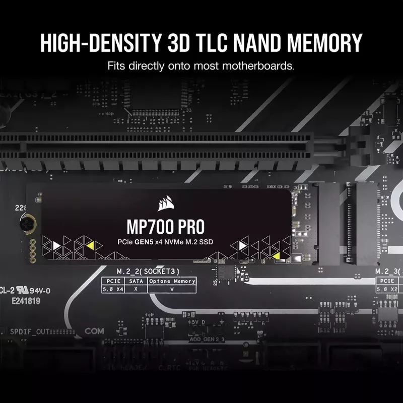 SSD Corsair MP700 PRO M.2 4 TB PCIe 5.0 NVMe 12400 MB/s lectura 11800 MB/s escritura