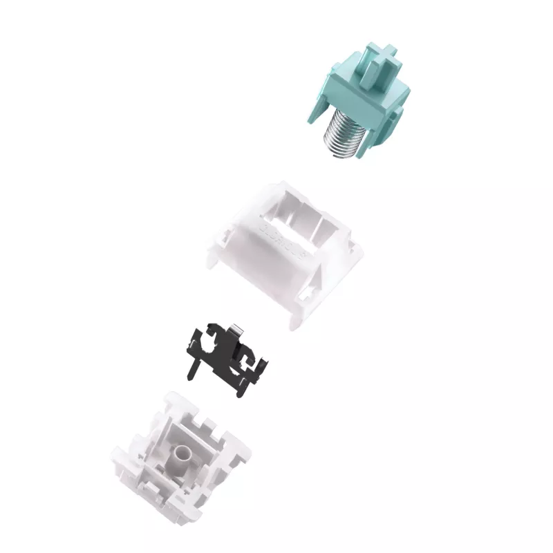 Interruptores de teclado GLORIOUS Lynx Linear Mechanical Switches — 36 uds., policarbonato, cian translúcido