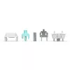 Interruptores de teclado GLORIOUS Lynx Linear Mechanical Switches — 36 uds., policarbonato, cian translúcido