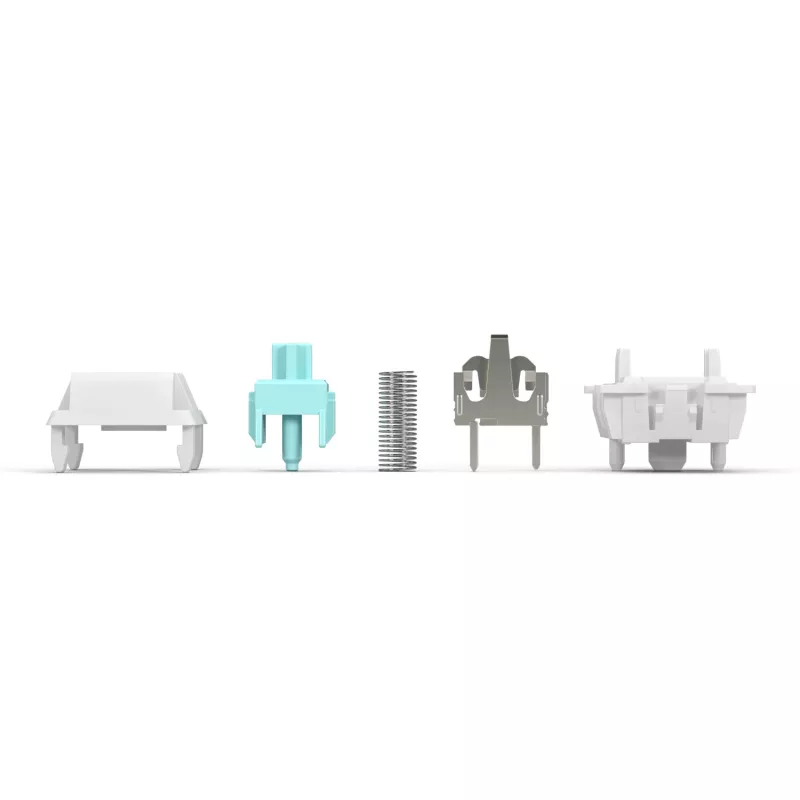 Interruptores de teclado GLORIOUS Lynx Linear Mechanical Switches — 36 uds., policarbonato, cian translúcido