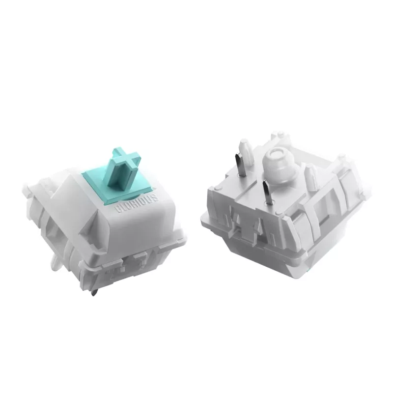 Interruptores de teclado GLORIOUS Lynx Linear Mechanical Switches — 36 uds., policarbonato, cian translúcido