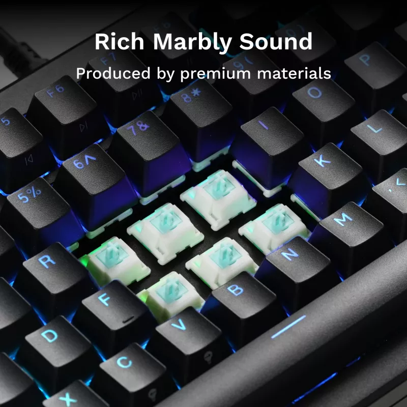 Interruptores de teclado GLORIOUS Lynx Linear Mechanical Switches — 36 uds., policarbonato, cian translúcido