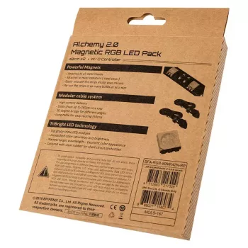Set de iluminación para caja de ordenador BITFENIX Alchemy 2.0, caja universal, 12 V, 5,04 W, 2 uds., 10 mm x 0,5 m, negro/blanco