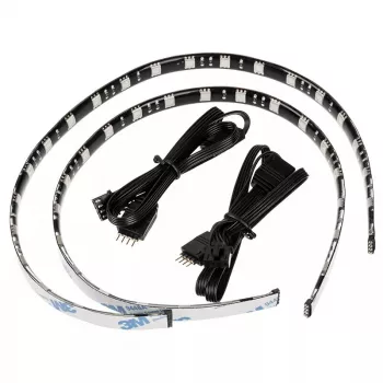 Set de iluminación para caja de ordenador BITFENIX Alchemy 2.0, caja universal, 12 V, 5,04 W, 2 uds., 10 mm x 0,5 m, negro/blanco