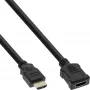 Cable HDMI InLine, cable HDMI High Speed, M/H, negro, contactos dorados, 2m
