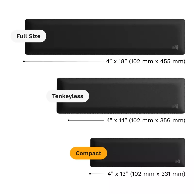 Reposamuñecas GLORIOUS Compact Fabric negro para teclados 65–75% GLO-KB-ACC-WR-CLTH-65-75-BLK