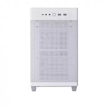 Carcasa de PC ASUS Prime AP201 MicroATX Mini Tower blanca — compatible con microATX, GPU hasta 338 mm, 3×3,5