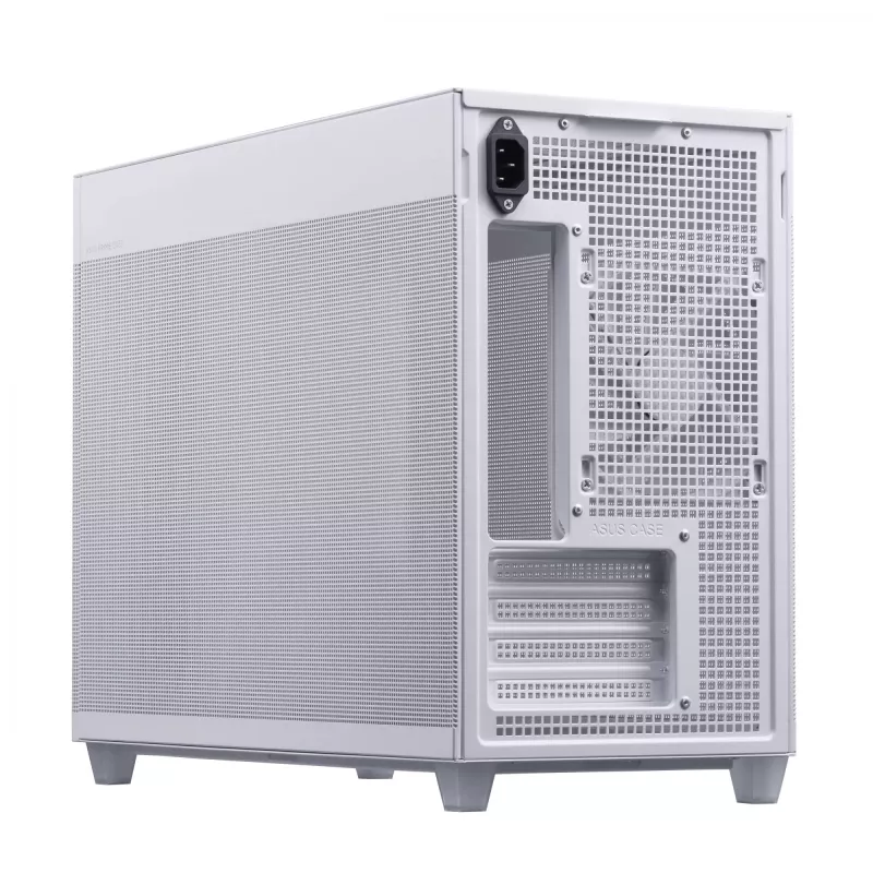 Carcasa de PC ASUS Prime AP201 MicroATX Mini Tower blanca — compatible con microATX, GPU hasta 338 mm, 3×3,5