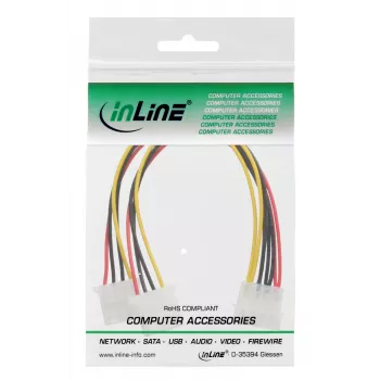 Cable en Y de alimentación interno InLine 1x 5,25 pulgadas Molex / 2x 5,25 pulgadas Molex 0,20 m