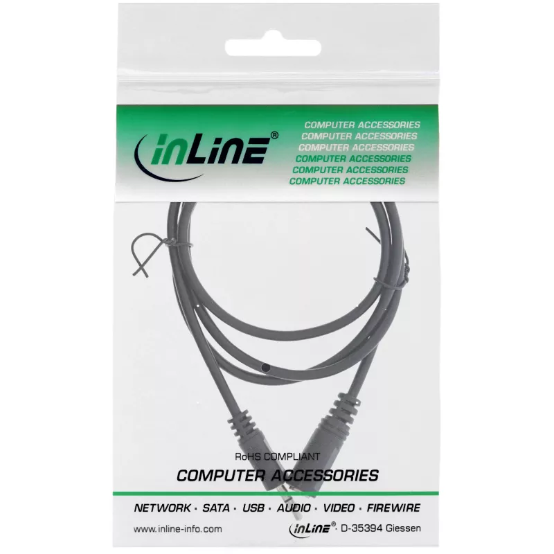 Cable de audio InLine 3,5mm estéreo conector macho / conector hembra 1,5m