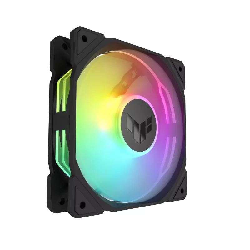ASUS TUF Gaming TR120 ARGB Reverse ventilador de caja, 120 mm, PWM, 2000 rpm, 76,3 CFM, 29 dB, rodamiento hidráulico, negro