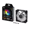 ASUS TUF Gaming TR120 ARGB Reverse ventilador de caja, 120 mm, PWM, 2000 rpm, 76,3 CFM, 29 dB, rodamiento hidráulico, negro