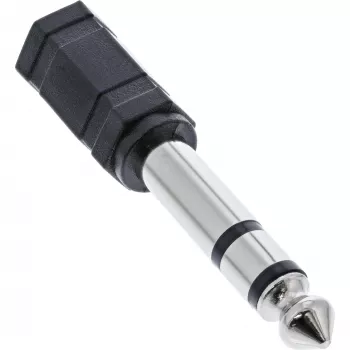 Adaptador de audio InLine 6,3 mm conector macho / 3,5 mm conector hembra estéreo, 3,5 mm conector hembra, 3,5 mm H, negro