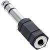Adaptador de audio InLine 6,3 mm conector macho / 3,5 mm conector hembra estéreo, 3,5 mm conector hembra, 3,5 mm H, negro