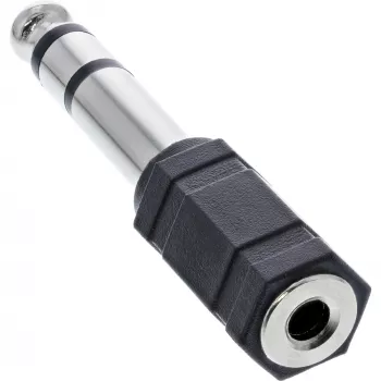 Adaptador de audio InLine 6,3 mm conector macho / 3,5 mm conector hembra estéreo, 3,5 mm conector hembra, 3,5 mm H, negro