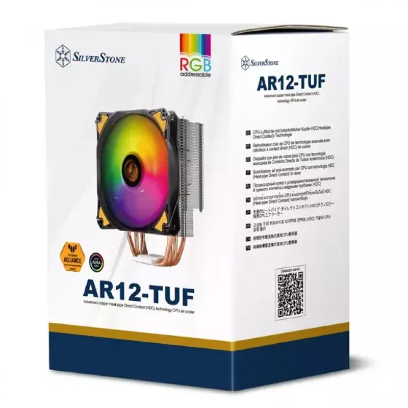 SilverStone AR12-TUF disipador para CPU, ARGB, 120 mm