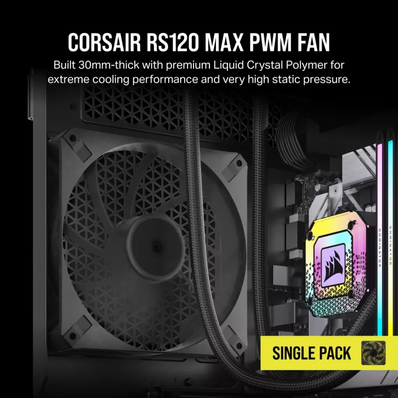 Ventilador Corsair RS120 MAX 12 cm negro 2000 U/min 4,2 mmH2O