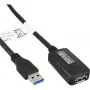Cable repetidor activo InLine USB3.2 Gen.1 Type-A conector macho / conector hembra, negro, 5m