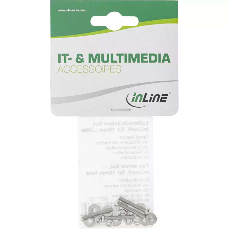 Set de tornillos para ventilador InLine 33371B