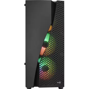 Caja de PC Aerocool WAVEBKV3 ATX de cristal templado con 4 ventiladores RGB negra