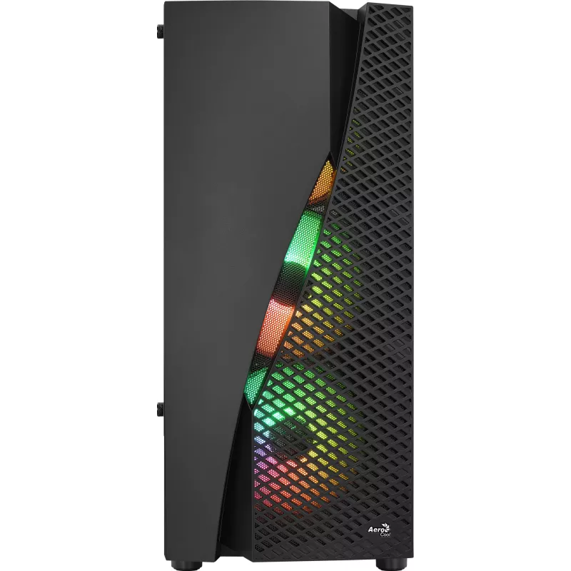 Caja de PC Aerocool WAVEBKV3 ATX de cristal templado con 4 ventiladores RGB negra