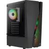 Caja de PC Aerocool WAVEBKV3 ATX de cristal templado con 4 ventiladores RGB negra