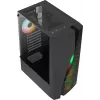 Caja de PC Aerocool WAVEBKV3 ATX de cristal templado con 4 ventiladores RGB negra