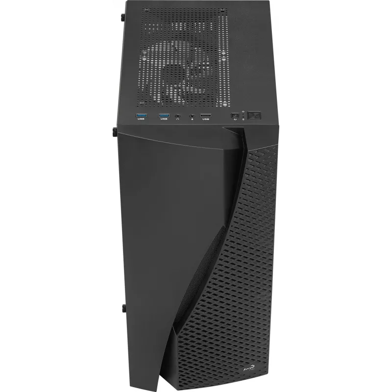 Caja de PC Aerocool WAVEBKV3 ATX de cristal templado con 4 ventiladores RGB negra