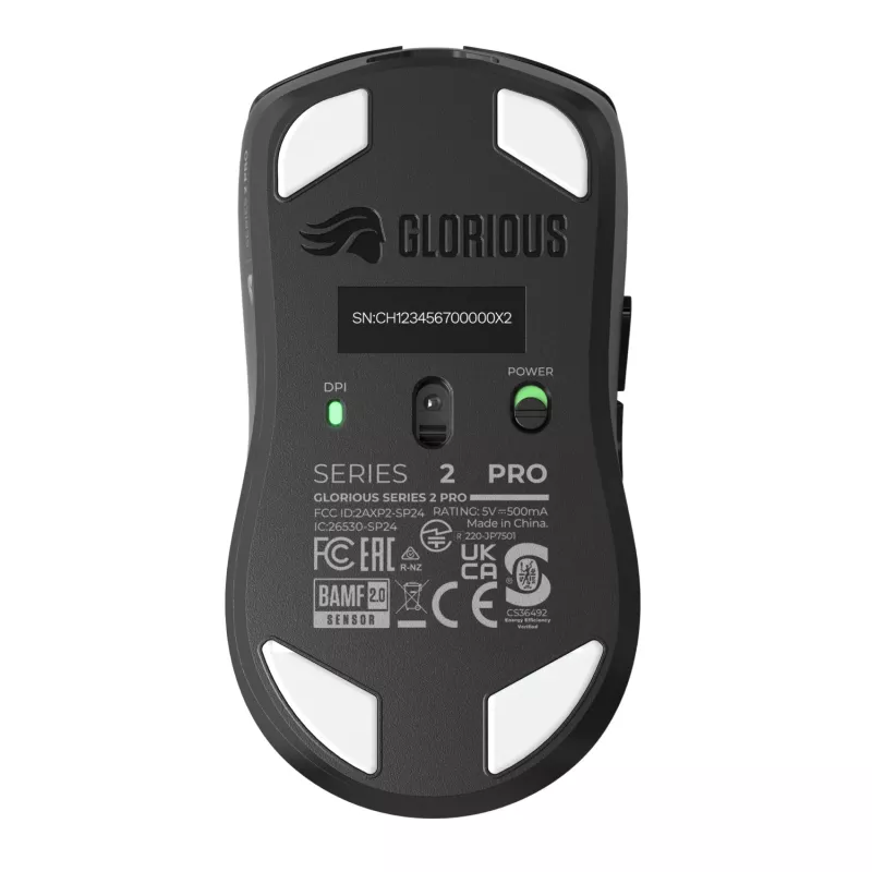 Ratón gaming inalámbrico GLORIOUS Series 2 PRO (para diestros) – 26.000 DPI, RF Wireless + USB‑C, 4K/8K Hz, 6 botones, negro