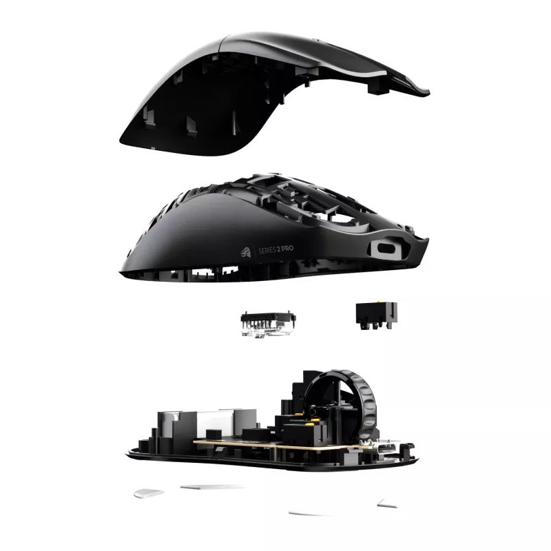 Ratón gaming inalámbrico GLORIOUS Series 2 PRO (para diestros) – 26.000 DPI, RF Wireless + USB‑C, 4K/8K Hz, 6 botones, negro