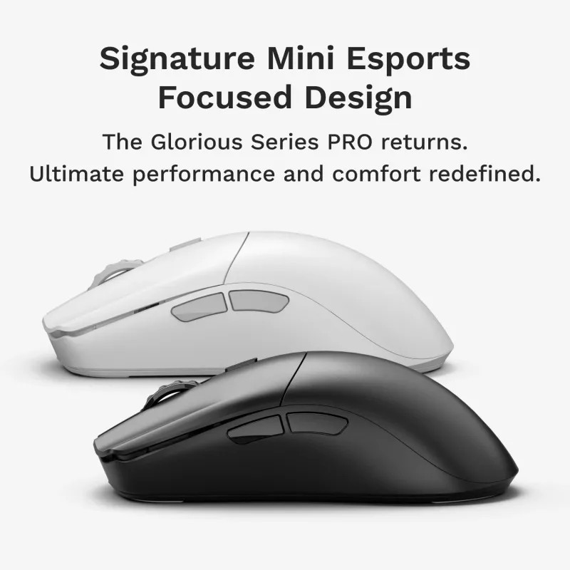 Ratón gaming inalámbrico GLORIOUS Series 2 PRO (para diestros) – 26.000 DPI, RF Wireless + USB‑C, 4K/8K Hz, 6 botones, negro