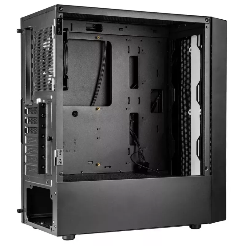 Caja de PC Kolink Inspire K12 ARGB Midi Tower – negra con lateral transparente, compatible con ATX/Micro ATX/ITX, 2 bahías de 3,5 pulgadas + 2 de 2,5 pulgadas