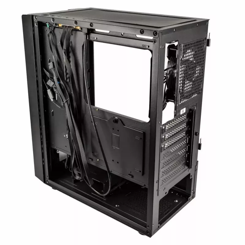 Caja de PC Kolink Inspire K12 ARGB Midi Tower – negra con lateral transparente, compatible con ATX/Micro ATX/ITX, 2 bahías de 3,5 pulgadas + 2 de 2,5 pulgadas