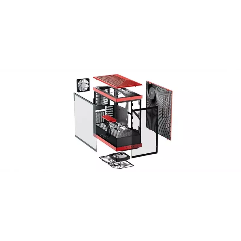 Caja de PC HYTE Y40 Midi Tower negra, roja