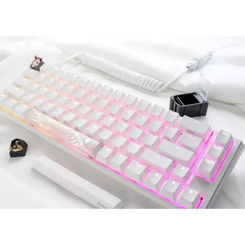 Ducky One 3 Classic Pure White SF teclado Gaming USB alemán mecánico 67 teclas RGB