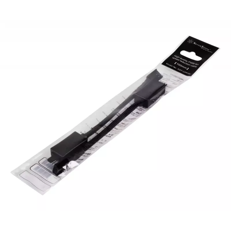 SilverStone SST-CPF05 cable reductor de velocidad de ventilador PWM, 10 cm, pack de 2, negro