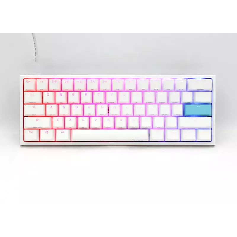 Teclado Ducky DKON2061ST USB QWERTY US International Blanco Mini Mecánico RGB LED