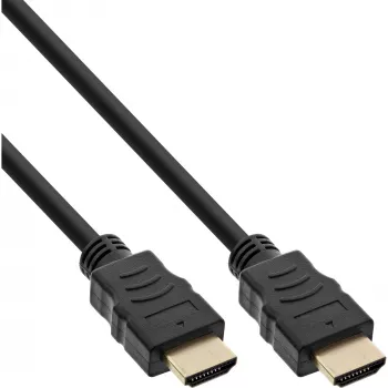 Cable HDMI High Speed con Ethernet InLine, M/M, negro, contactos dorados, 3m