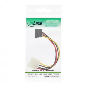 Cable adaptador de alimentación SATA InLine 5,25 pulgadas / 15-Pin SATA 0,15 m, acodado hacia abajo